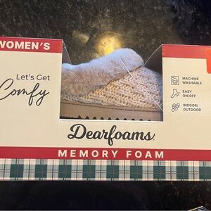 Dearfoams Women's Cozy Knit Slippers - Cream
